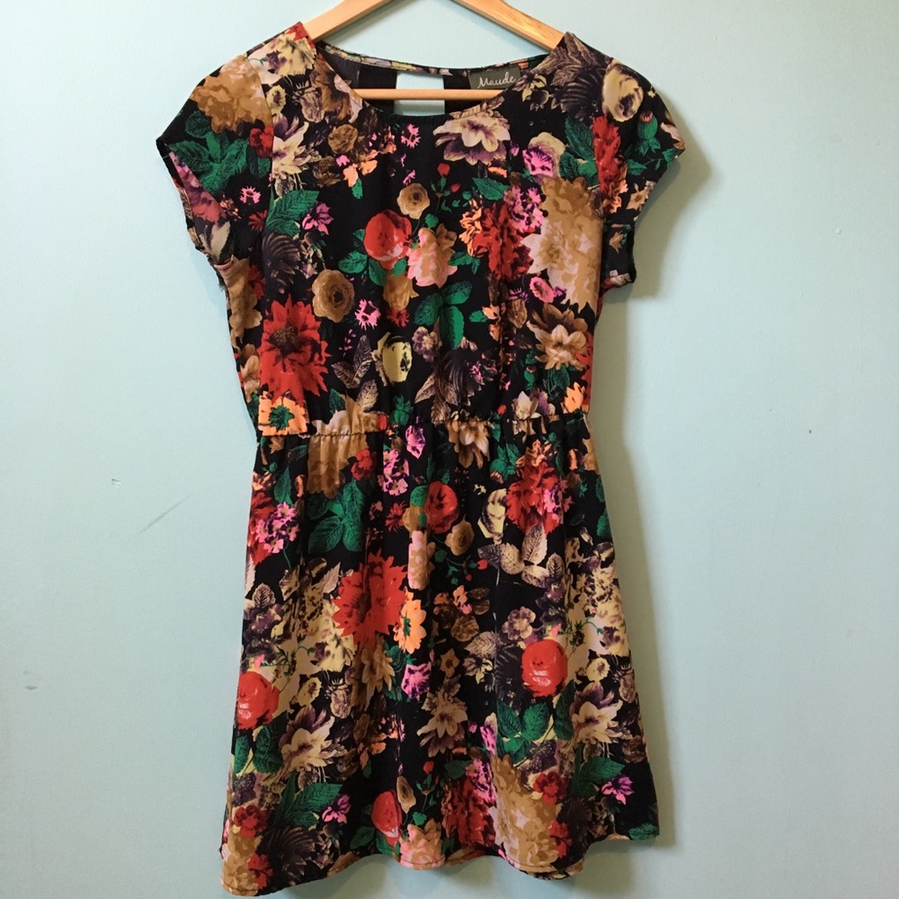 Maude floral short polyester dress